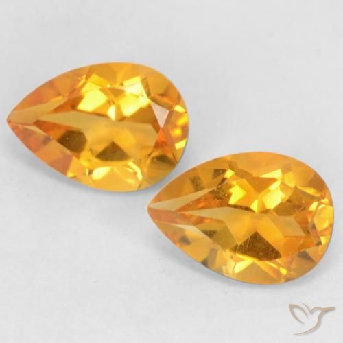 1.33ctw Natural Dorado naranja intenso Citrino, En forma de pera, VVS-VS