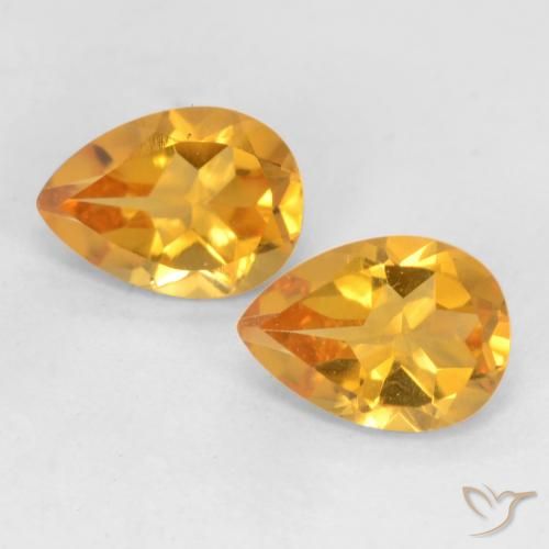 1.33ctw Natural Dorado oscuro Citrino, En forma de pera, VVS-VS