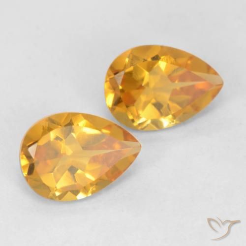 Gemas de Citrino Dorado oscuro natural de 1.33 ct, En forma de pera, VVS-VS