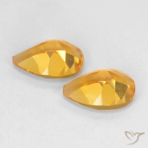 Gemas de Citrino Dorado oscuro natural de 1.33 ct, En forma de pera, VVS-VS