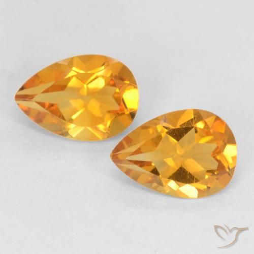 1.33ctw Natural Dorado naranja Citrino, En forma de pera, VVS-VS