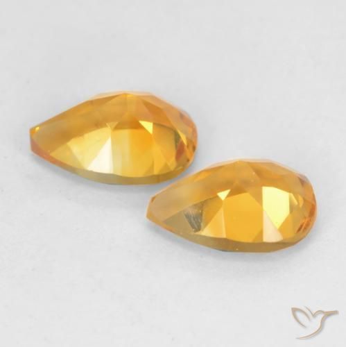 Gemas de Citrino Dorado naranja natural de 1.33 ct, En forma de pera, VVS-VS