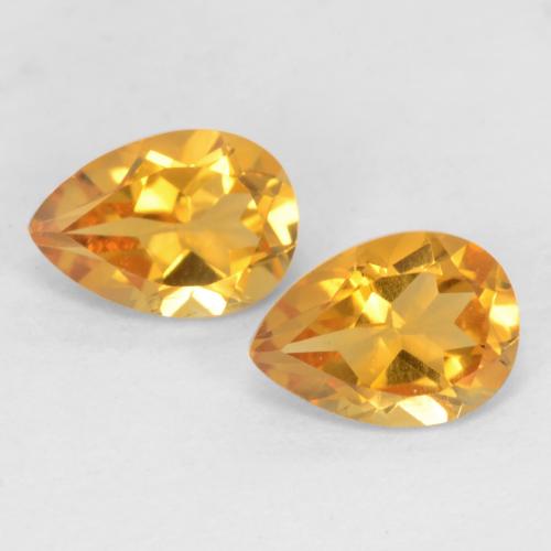 Gemas de citrino dorado natural de 1,37 ct, en forma de pera, VVS-VS