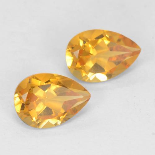 Gemas de citrino dorado natural de 1,37 ct, en forma de pera, VVS-VS