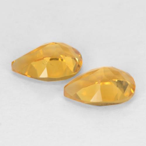Gemas de citrino dorado natural de 1,37 ct, en forma de pera, VVS-VS