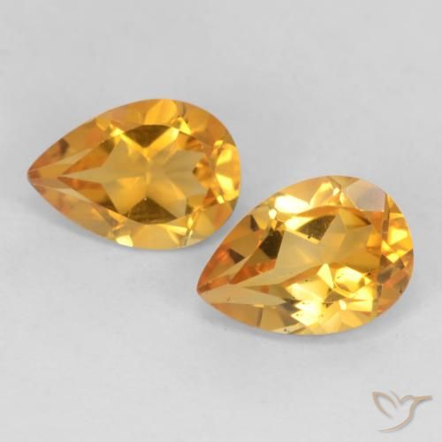 1.27ctw Natural Dorado naranja oscuro Citrino, En forma de pera, VVS-VS