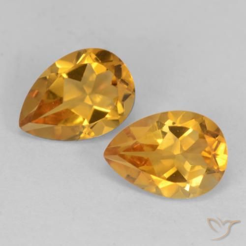 1.48ctw Natural Dorado naranja oscuro Citrino, En forma de pera, VS