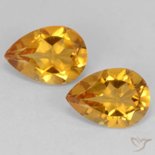 1.28ctw Natural Dorado naranja intenso Citrino, En forma de pera, VVS-VS