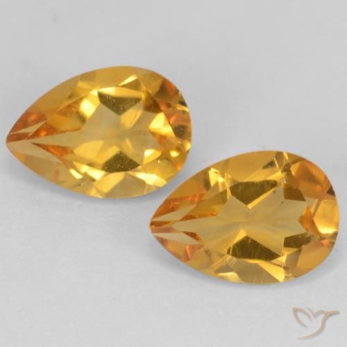 1.39ctw Natural Naranja dorado intenso Citrino, En forma de pera, VVS-VS