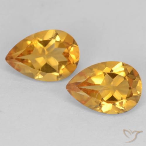 1.28ctw Natural Dorado naranja oscuro Citrino, En forma de pera, VVS-VS