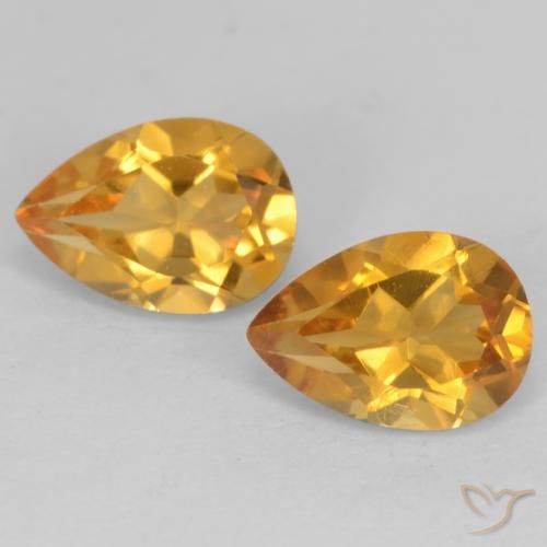 1.31ctw Natural Dorado oscuro Citrino, En forma de pera, VVS-VS