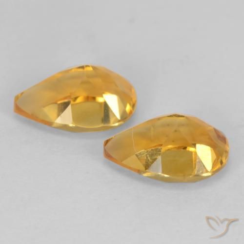 Gemas de Citrino Dorado oscuro natural de 1.31 ct, En forma de pera, VVS-VS
