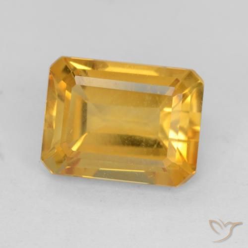 Citrino Dorado naranja natural de 1.57 ct, Corte Octágono / Esmeralda, VVS-VS