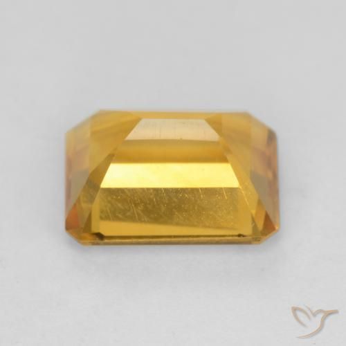 Citrino Dorado naranja natural de 1.57 ct, Corte Octágono / Esmeralda, VVS-VS
