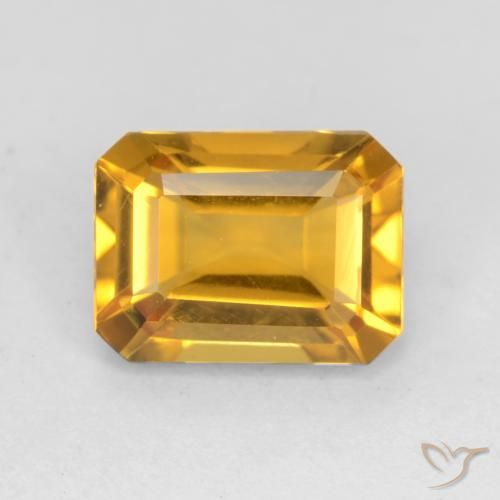 Citrino Naranja dorado intenso natural de 1.44 ct, Corte Octágono / Esmeralda, VVS-VS