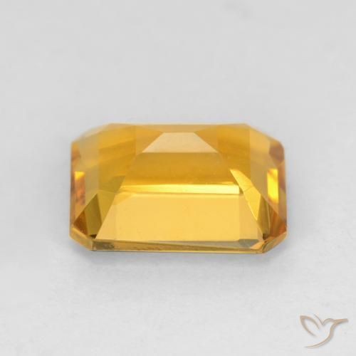 Citrino Naranja dorado intenso natural de 1.44 ct, Corte Octágono / Esmeralda, VVS-VS