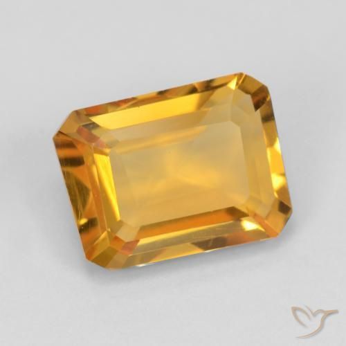 Citrino Naranja medio natural de 1.37 ct, Corte Octágono / Esmeralda, VVS-VS