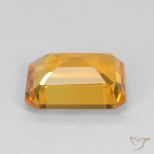 Citrino Naranja medio natural de 1.37 ct, Corte Octágono / Esmeralda, VVS-VS