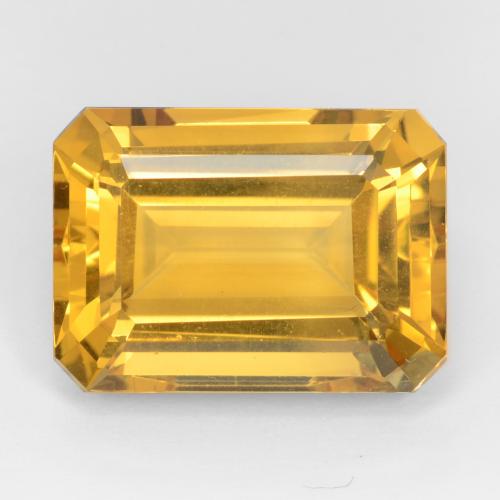 Citrino dorado natural de 16,12 ct, corte esmeralda, VVS-VS