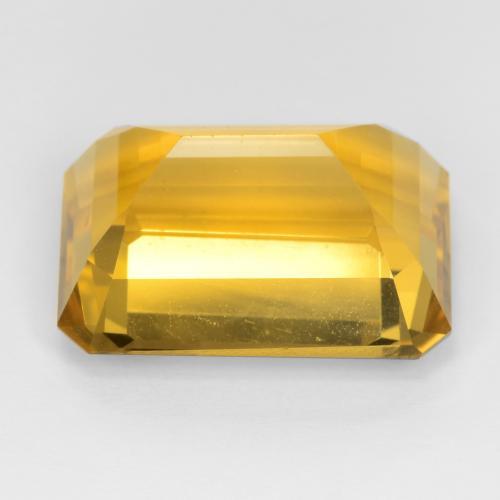 Citrino dorado natural de 16,12 ct, corte esmeralda, VVS-VS