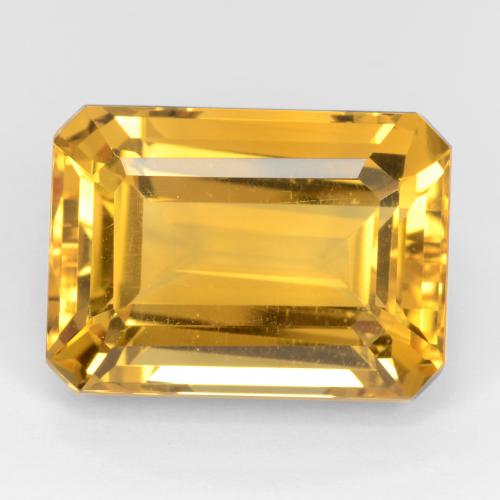 Citrino dorado natural de 17,53 ct, corte esmeralda, VVS-VS