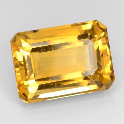 Citrino dorado natural de 17,53 ct, corte esmeralda, VVS-VS