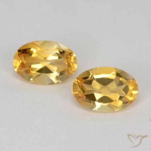 0.80ctw Natural Naranja dorado Citrino, Ovalada, VS