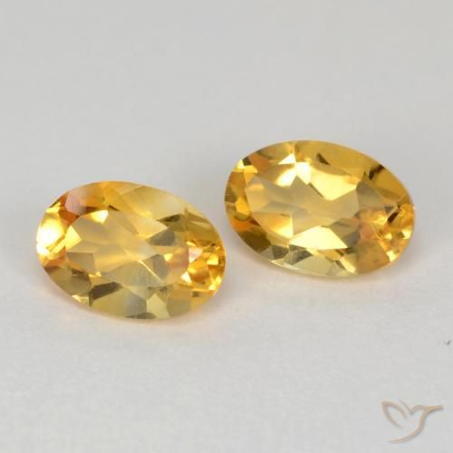 Gemas de Citrino Naranja dorado natural de 0.80 ct, Ovalada, VS