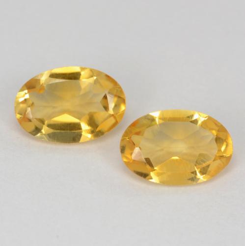 Gemas de citrino dorado natural de 0,77 ct, corte óvalo, VS