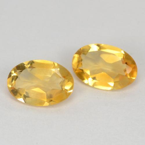 Gemas de citrino dorado natural de 0,77 ct, corte óvalo, VS