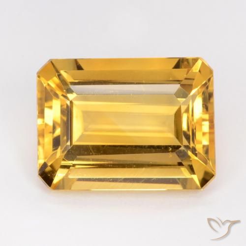 10.78ct Natural Dorado Citrino, corte esmeralda, VVS-VS