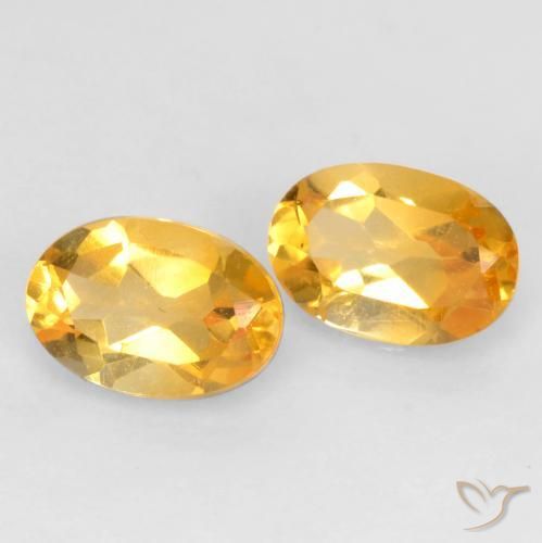 Gemas de Citrino Dorado naranja natural de 0.84 ct, Ovalada, VS