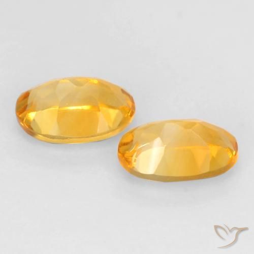 Gemas de Citrino Dorado naranja natural de 0.84 ct, Ovalada, VS