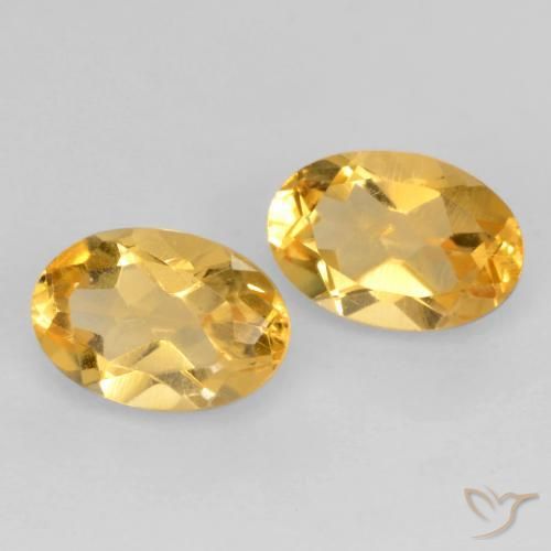 Gemas de Citrino Dorado medio natural de 0.80 ct, Ovalada, VS