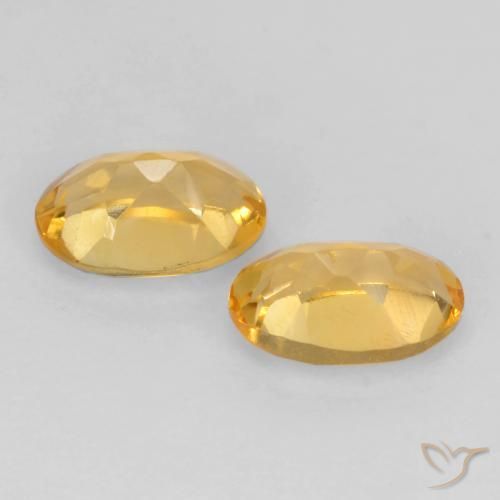 Gemas de Citrino Dorado medio natural de 0.80 ct, Ovalada, VS