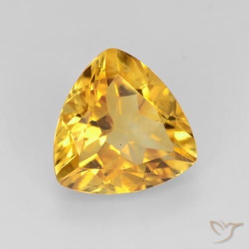 Citrino Dorado medio natural de 1.46 ct, Trillón, VVS-VS