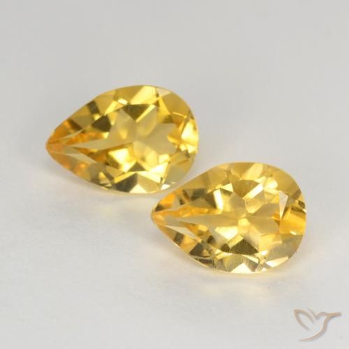 1.20ctw Natural Naranja dorado Citrino, En forma de pera, VVS-VS