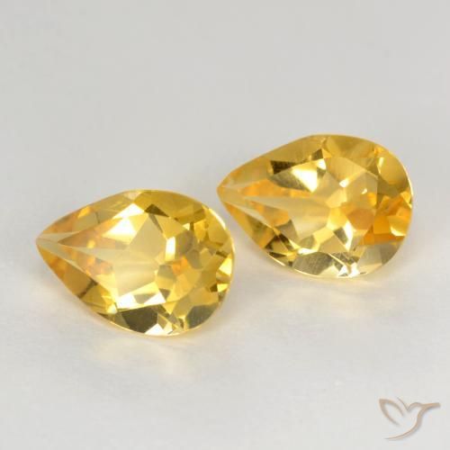 Gemas de Citrino Naranja dorado natural de 1.20 ct, En forma de pera, VVS-VS