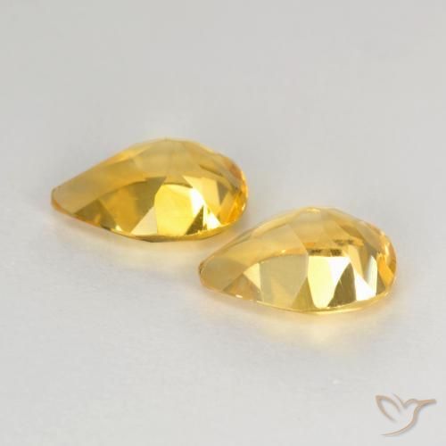 Gemas de Citrino Naranja dorado natural de 1.20 ct, En forma de pera, VVS-VS