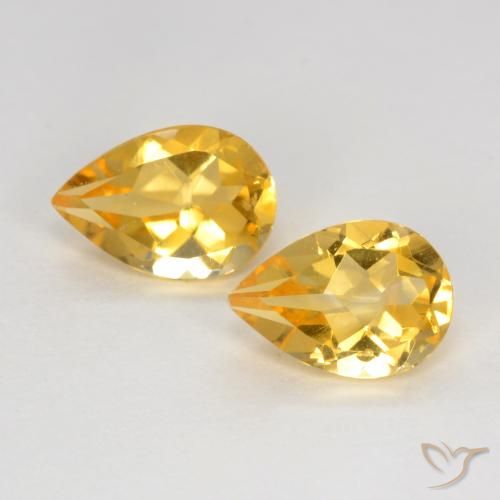 1.18ctw Natural Dorado medio Citrino, En forma de pera, VVS-VS