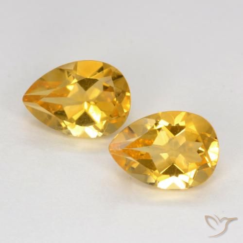 1.42ctw Natural Dorado oscuro medio Citrino, En forma de pera, VVS-VS