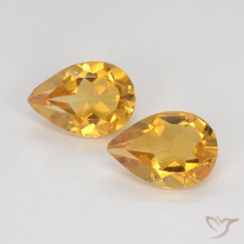 1.18ctw Natural Naranja dorado intenso Citrino, En forma de pera, VVS-VS