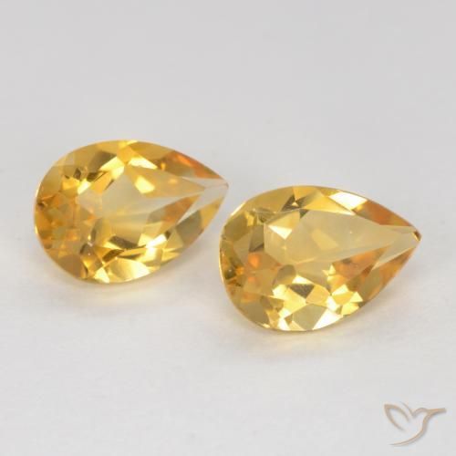 Gemas de Citrino Dorado claro natural de 1.31 ct, En forma de pera, VVS-VS