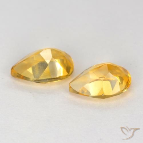 Gemas de Citrino Dorado claro natural de 1.31 ct, En forma de pera, VVS-VS