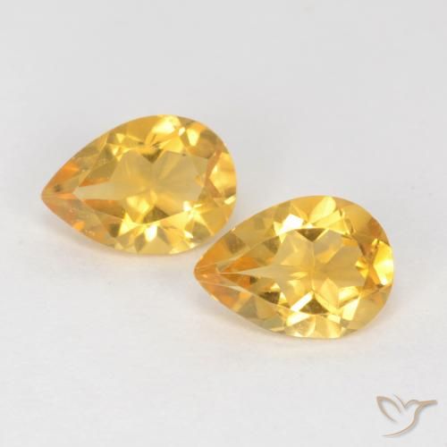 1.17ctw Natural Dorado medio Citrino, En forma de pera, VVS-VS