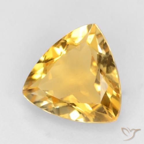 Citrino Dorado medio natural de 1.52 ct, Trillón, VVS-VS