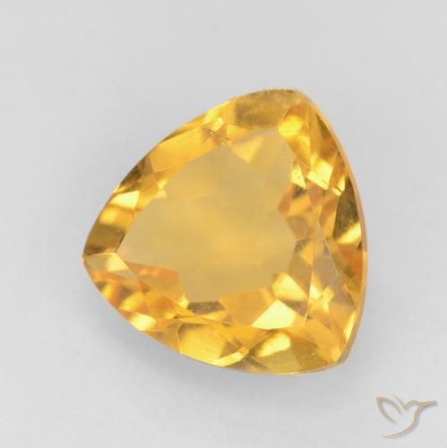 Citrino Dorado medio natural de 1.37 ct, Trillón, VVS-VS