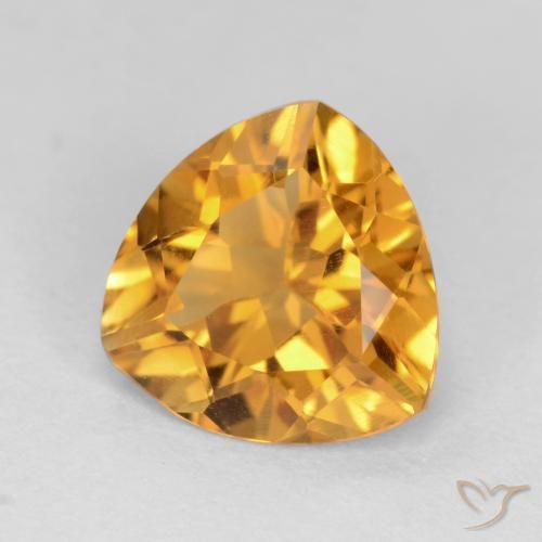 Citrino Dorado oscuro natural de 1.72 ct, Trillón, VVS-VS