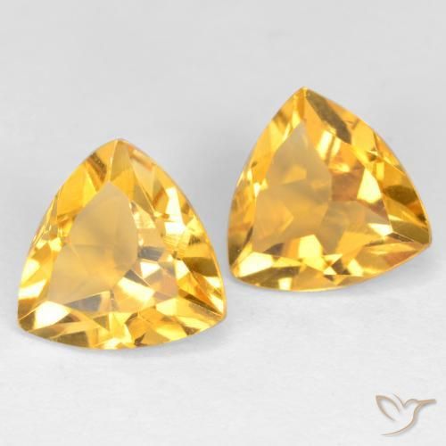 Gemas de Citrino Naranja dorado natural de 2.14 ct, Trillón, VS