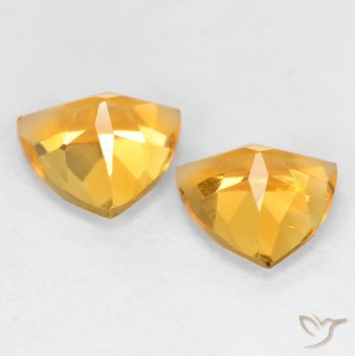 Gemas de Citrino Naranja dorado natural de 2.14 ct, Trillón, VS